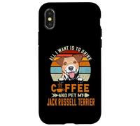 Carcasa para iPhone X/XS All I Want Is To Drink Coffee Pet My Jack Russell Terrier