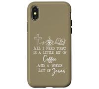 Carcasa para iPhone X/XS All Need I is Little Coffee & Jesus Mama Christian Mom Faith