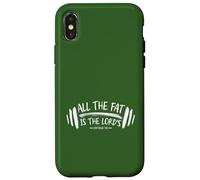 Carcasa para iPhone X/XS All The Fat Is The Lord's Funny Christian Gym Lover Mancuerna