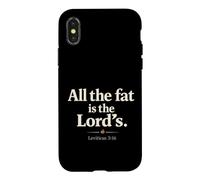 Carcasa para iPhone X/XS All The Fat is The Lord's Leviticus 3:16 Christian Humor