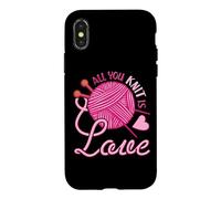 Carcasa para iPhone X/XS All You Knit Is Love - Juego de Notas para Tejer