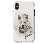 Carcasa para iPhone X/XS Aloka The Walk for Peace Dog Spreading Hope Indian Ink Art