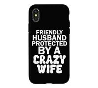 Carcasa para iPhone X/XS Amable Esposo Protegido por una Esposa Loca