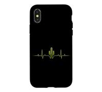 Carcasa para iPhone X/XS Amante de Las Plantas del Desierto con latidos del corazón