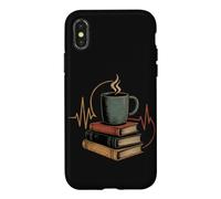 Carcasa para iPhone X/XS Amante de los Libros Café Enfermera Lector de latidos del corazón