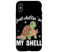 Carcasa para iPhone X/XS Amante de los Libros Just Chillin In My Shell Turtle