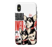 Carcasa para iPhone X/XS Amante de los Perros Chihuahua Power, pequeños Pero poderosos