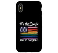 Carcasa para iPhone X/XS American Flag Gay Pride Month We The People Means Everyone