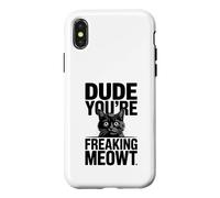 Carcasa para iPhone X/XS Amigo, Eres una Maldita Imagen de Gato sorprendido por Meowt