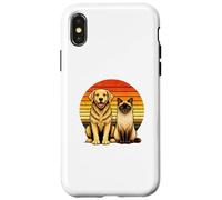 Carcasa para iPhone X/XS Amistad Retro de Gato siamés Golden Retriever