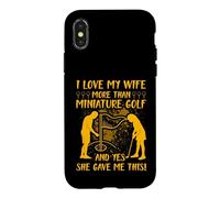 Carcasa para iPhone X/XS Amo a mi Esposa más Que al Golf en Miniatura y sí, Ella me DIO