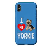 Carcasa para iPhone X/XS Amo a mi Perro pequeño Yorkie Yorkshire Terrier Amante de los Animales