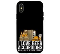 Carcasa para iPhone X/XS Amo los acordeones de Cerveza y me Gusta 3 Otras Personas