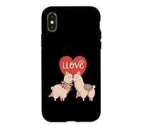 Carcasa para iPhone X/XS Amor Llamas Lindo Animal Pareja San Valentín Corazón Estética