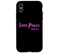 Carcasa para iPhone X/XS Amor Paz Salmo Salvación Escritura Versículo bíblico Pacífico