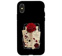 Carcasa para iPhone X/XS An Enduring Trace Dark Academia Gothic Bleeding Rose Vintage