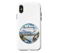 Carcasa para iPhone X/XS Anchorage Alaska, AK, EE.UU., Aurora Boreal