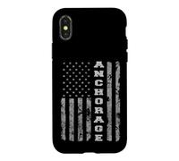 Carcasa para iPhone X/XS Anchorage, Alaska, Bandera Americana