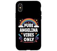 Carcasa para iPhone X/XS Angelina Vibes Only Cute Retro Girls Angelina Name