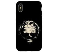 Carcasa para iPhone X/XS Anillo de Calavera de Bosque y Luna Surrealista Ghostly Gothic Horror Graphic