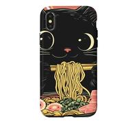 Carcasa para iPhone X/XS Anime Cat Ramen Graphic tee, Japanese Kawaii Retro Y2K Manga