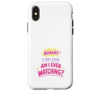 Carcasa para iPhone X/XS Anime Fangirl Gritando Anime Reacción Humor Emocionado Weeb