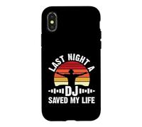Carcasa para iPhone X/XS Anoche un DJ me salvó la Vida Retro DJ Sunset