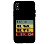 Carcasa para iPhone X/XS Anson The Man The Myth The Legend - Cita Personalizada Divertida