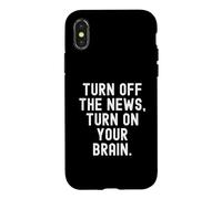 Carcasa para iPhone X/XS apaga Las Noticias Enciende tu Cerebro Sabiduría para Adultos