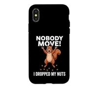 Carcasa para iPhone X/XS Ardilla Divertida, Nadie se Mueve, se me cayeron Las Tuercas