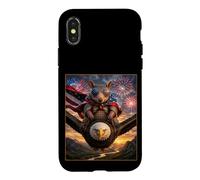 Carcasa para iPhone X/XS Armadillo on Bald Eagle - Gafas de Bandera Estadounidense de EE. UU