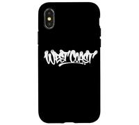 Carcasa para iPhone X/XS Arte Callejero con Grafiti de la Costa Oeste, Estilo a Mano, Recuerdo Estadounidense