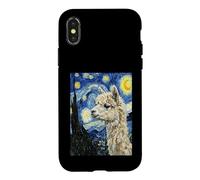 Carcasa para iPhone X/XS Arte caprichoso de Alpaca Estrellada Noche de Van Gogh