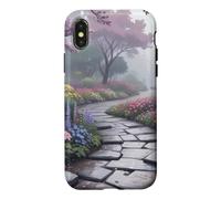 Carcasa para iPhone X/XS Arte de Camino Floral del jardín Secreto japonés