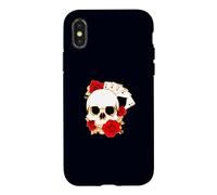 Carcasa para iPhone X/XS Arte de Cartas de Juego de póquer de Rosas de Calavera de Cuatro ases