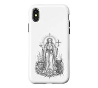 Carcasa para iPhone X/XS Arte de línea curativa de Llama Sagrada de la Diosa Celta brígida