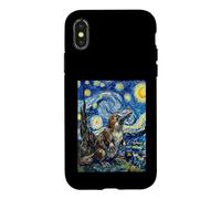 Carcasa para iPhone X/XS Arte de Ornitorrinco, Noche Estrellada, Estilo Van Gogh