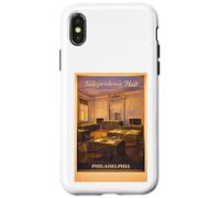Carcasa para iPhone X/XS Arte de Viaje Vintage de Philadelphia Independence Hall Inside USA