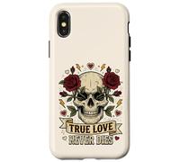 Carcasa para iPhone X/XS Arte gótico del Tatuaje de Las Rosas del Amor Verdadero Nunca morirá