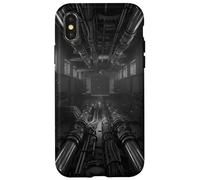 Carcasa para iPhone X/XS Arte Retro de Ciencia ficción para Jugadores de Spaceship