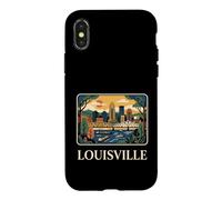 Carcasa para iPhone X/XS Arte Urbano Retro del Skyline River Bridge de Louisville, Kentucky