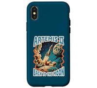 Carcasa para iPhone X/XS Artemisa II Volver a la Luna Vintage Space Rocket Retro