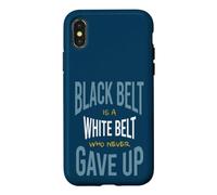 Carcasa para iPhone X/XS Artes Marciales El cinturón Negro es un cinturón Blanco Que Nunca se rindió