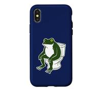 Carcasa para iPhone X/XS Asiento de Rana en el Asiento del Inodoro