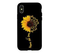 Carcasa para iPhone X/XS ASL American Sign Language Sunflower Share The Love