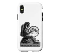 Carcasa para iPhone X/XS Astronauta Dibujo Luna Sketch Espacio Artista Gráfico