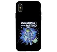 Carcasa para iPhone X/XS Astronauta Rana A Veces Solo Estar Pedos Divertido Espacio Meme