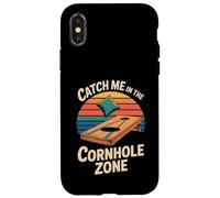 Carcasa para iPhone X/XS Atrápame en la Zona de Cornhole Bean Bag Fun