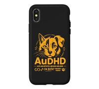 Carcasa para iPhone X/XS AuDHD Autismo Y TDAH Perro Gato Ambos Divertidos
