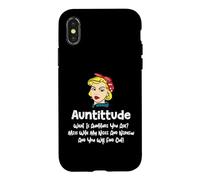 Carcasa para iPhone X/XS Auntitude What Is Auntitude You Ask? Funny Aunt Niece Nephew